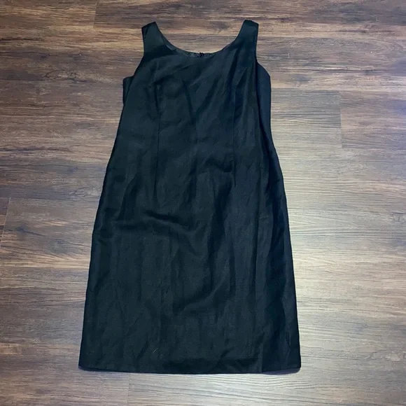 Jessica Howard | Dresses | Jessica Howard Black Sleeveless Linen Midi Dress  2 | Poshmark